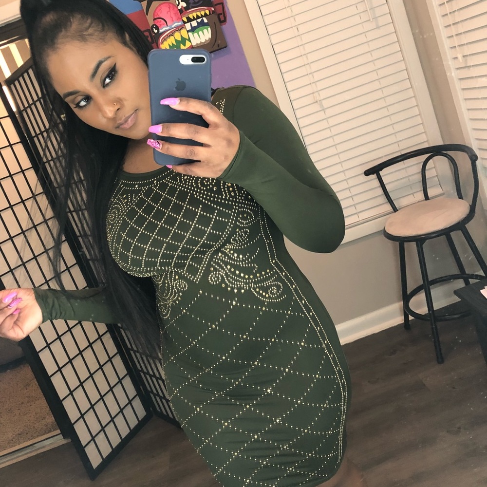 Green Studded Dress
